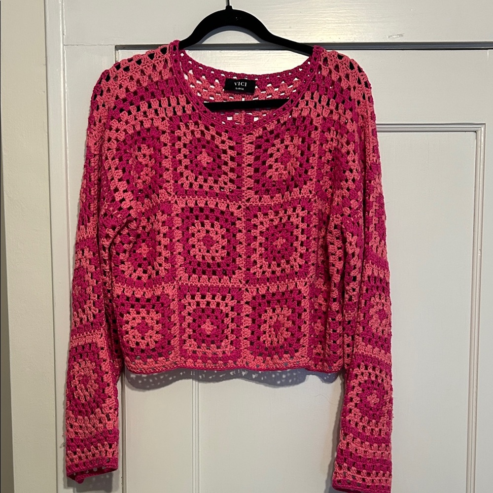Vici Crochet Sweater